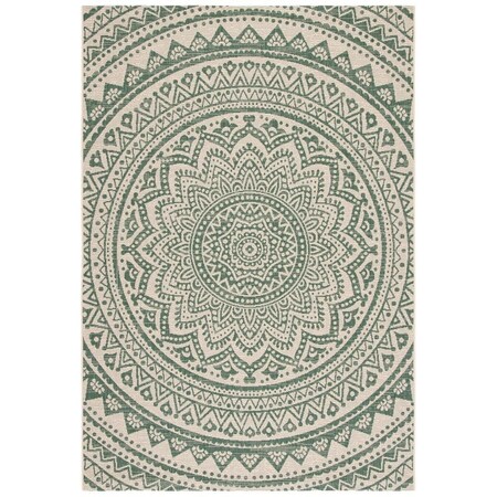Safavieh 2 ft .x 3 ft.-7 in. Courtyard Rectangle Area Rug Beige & Dark Green CY6734-32212-2
